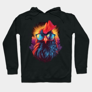 Pop Art Sunglasses Chicken Gifts Funny Chicken Hoodie